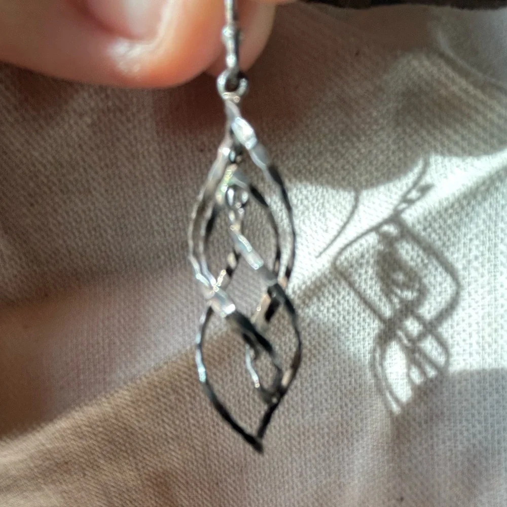 Sterling Silver Hammered Spiral Earrings